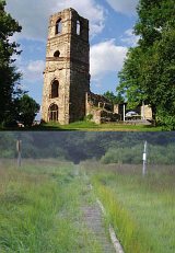 Monastier Krásny Brod - zřícenina kláštera (nahoře), přírodní rezervace Haburské rašeliniště (dole) [Збільшити - нове вікно]